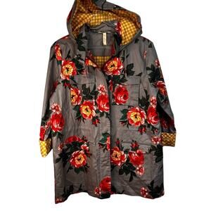 Matilda Jane Floral Utility Jacket - Gray and Red